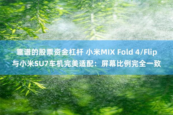 靠谱的股票资金杠杆 小米MIX Fold 4/Flip与小米SU7车机完美适配：屏幕比例完全一致