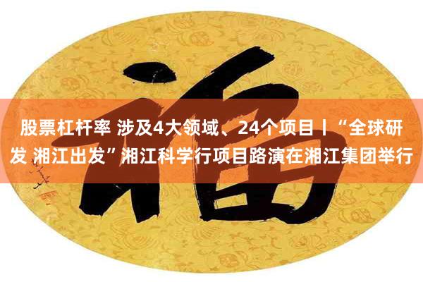 股票杠杆率 涉及4大领域、24个项目丨“全球研发 湘江出发”湘江科学行项目路演在湘江集团举行