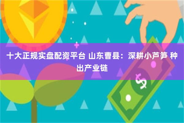 十大正规实盘配资平台 山东曹县：深耕小芦笋 种出产业链