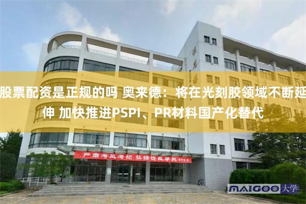 股票配资是正规的吗 奥来德：将在光刻胶领域不断延伸 加快推进PSPI、PR材料国产化替代