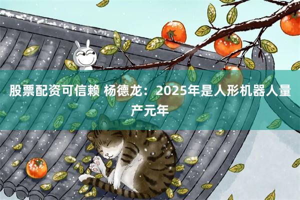 股票配资可信赖 杨德龙：2025年是人形机器人量产元年